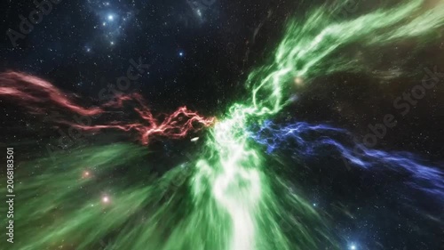 Glowing celestial body with nebula and The Origin text