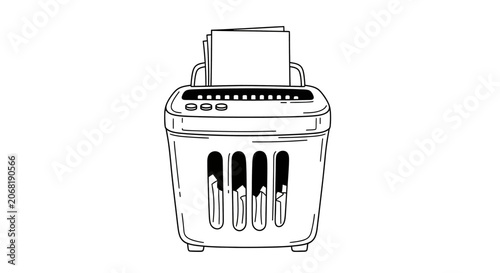 Office paper shredder machine with document feed.