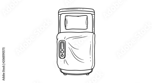 Simple line drawing of a microwave oven.