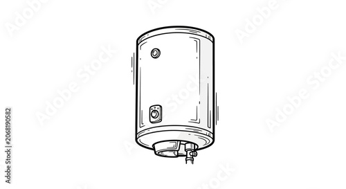 Illustration of a classic water heater tank.