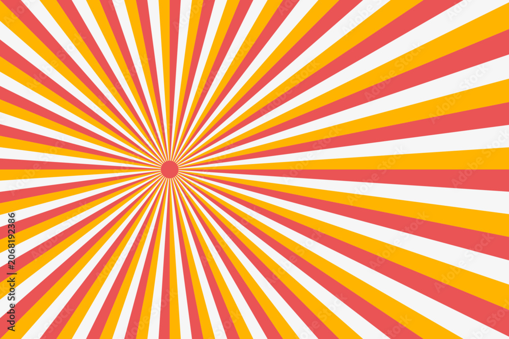 Obraz premium Retro Sunburst Background with Red and Yellow Rays for Graphic Design Projects and Vibrant Poster Templates