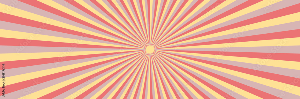 Fototapeta premium Retro Sunburst Background with Vintage Red and Yellow Stripes for Graphic Design Projects and Poster Layouts