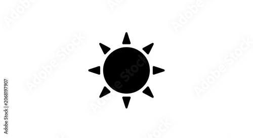 Simple Black Sun Icon on a White Background 1.