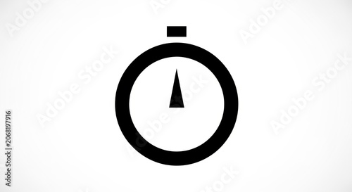 Simple black stopwatch icon on a white background.