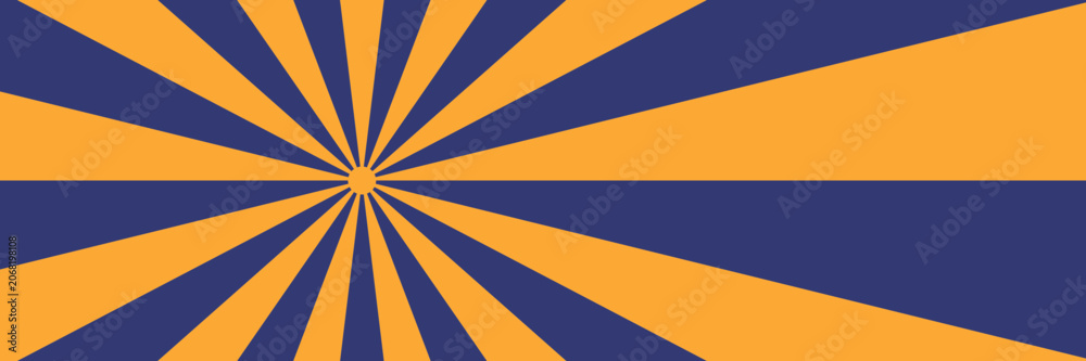 Obraz premium Blue and Orange Sunburst Background Graphic for Retro Pop Art Design and Vibrant Abstract Marketing Projects