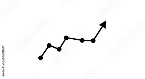 Simple Upward Trend Line Graph with Dots and Arrow.