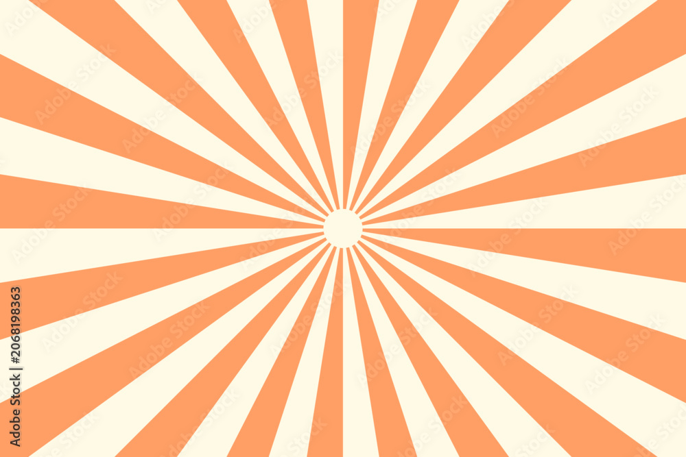 Fototapeta premium Retro Orange Sunburst Background Graphic for Vintage Poster Design and Comic Book Style Illustration Backdrop
