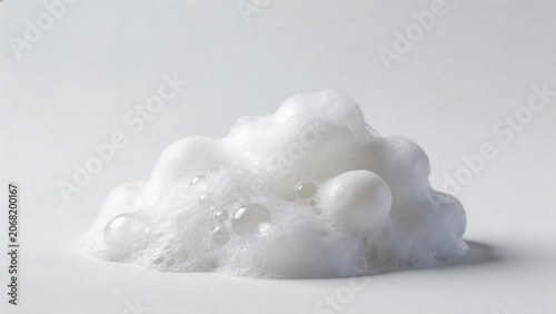 Foam bubbles on white surface