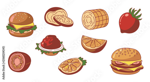 Cross section of a fresh tomato slice showing internal seeds and pulp