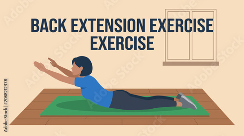 Tablou pe pânză Back Extension Exercise Prone Posture Strengthening
