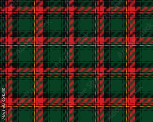 Foto Heritage tartan plaid pattern background, deep red green scottish check seamless