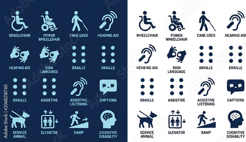Braille signs for accessibility symbols.