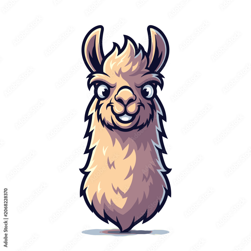 Fototapeta premium Stylized Geometric Lama Head in Purple Tones