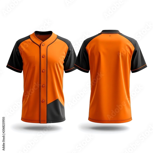Orange long sleeve athletic workout tops front and back.