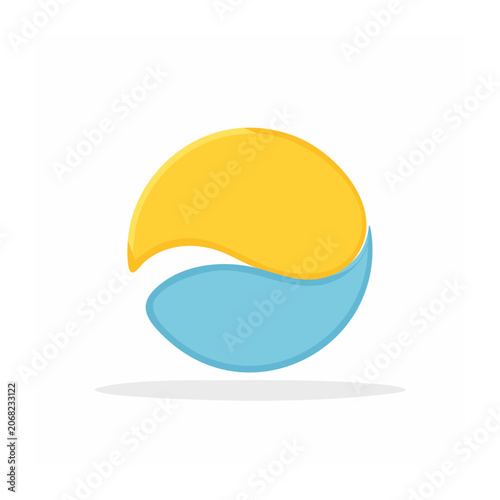 Flat design yin yang symbol icon