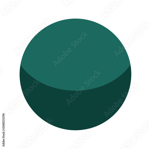 Teal 3D Sphere on White Background
