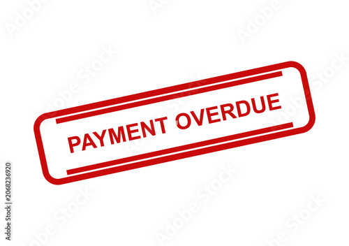 Red rubber stamp with the text payment overdue isolated on a simple white background for business and finance documents isolated on transparent background