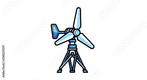 Wind turbine icon for renewable energy and sustainability