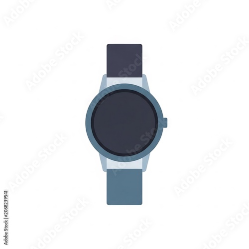 Modern smartwatch with round face and blue wristband