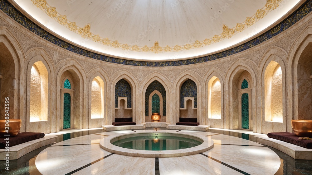 Obraz premium Elegant Empty Hammam Spa Room