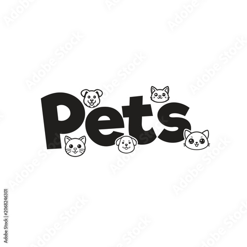 Pet shop logo template