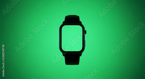 Smartwatch with Green Screen on Gradient Background