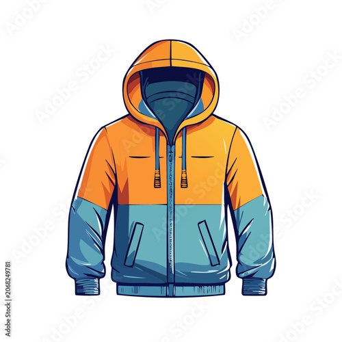 Color Block Hoodie Vector Illustration
