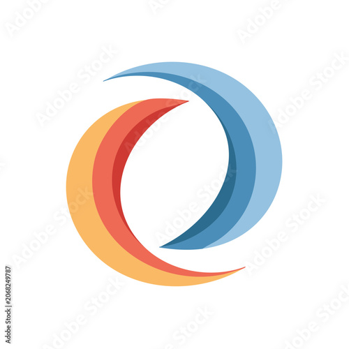 Colorful Abstract Swirl Vector Icon