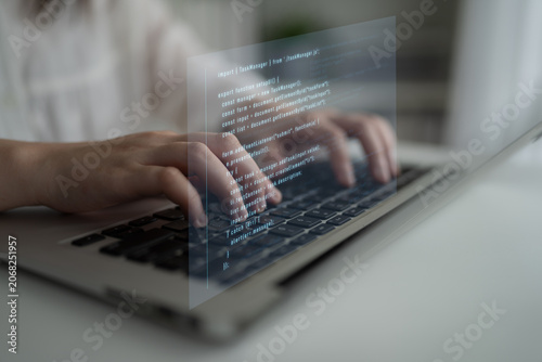 Obraz na płótnie Script programming for task manager user interface, handling form submission, in