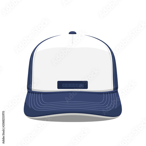 Professional Navy Blue and White Baseball Cap