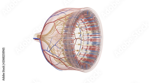 Detailed 3D Model of Human Eye Anatomy.
