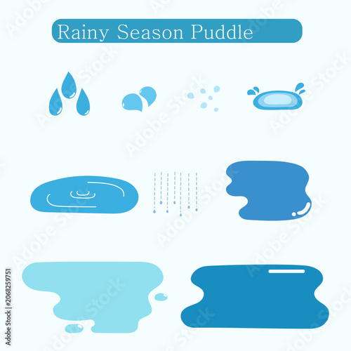 Canvastavla rainy season vector set