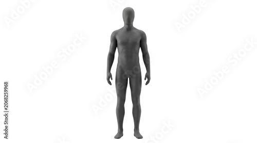 Full body male mannequin standing isolated on white background.