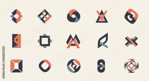 Abstract Geometric Shapes Collection - Modern Logo Design Elements