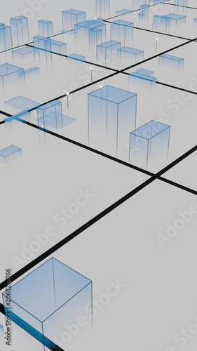 Architectural City Map With Simple White Line Structure Design