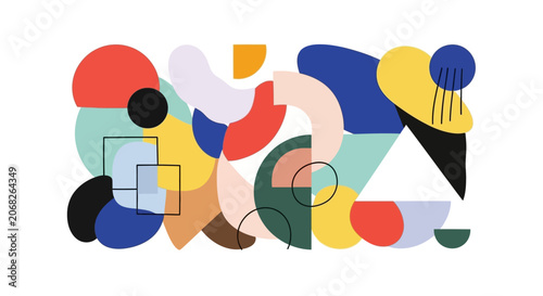 Abstract geometric shapes colorful art background