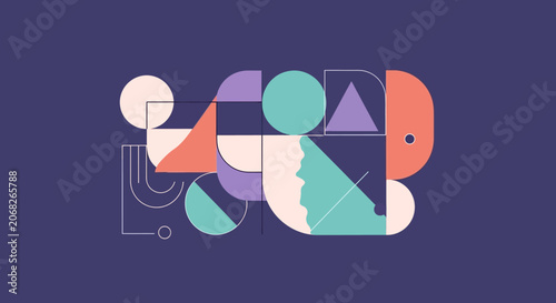 Abstract Geometric Shapes Composition - Retro & Modern Design Elements