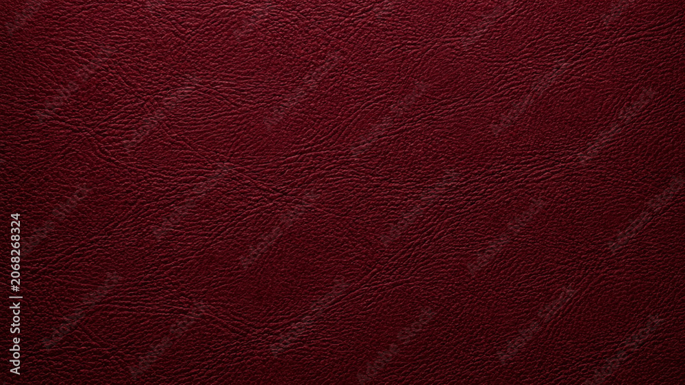 Fototapeta premium Maroon leather texture close up detailed surface with visible grain