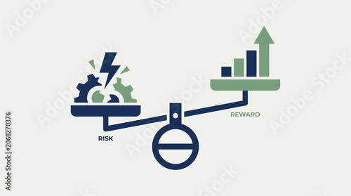 Fotografie Weighing Risk Versus Business Growth.