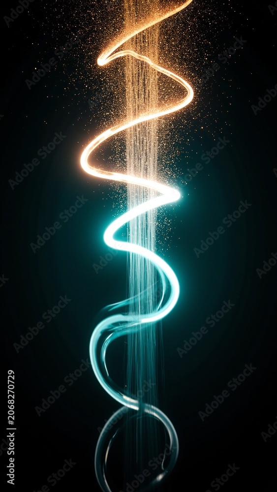 Obraz premium Golden Particles and Light Effects