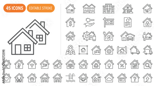 Obraz na plátně Residence icon set
