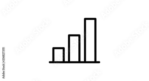 Minimalist bar chart icon showing upward growth trend