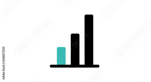 Modern data growth chart with turquoise accent bar