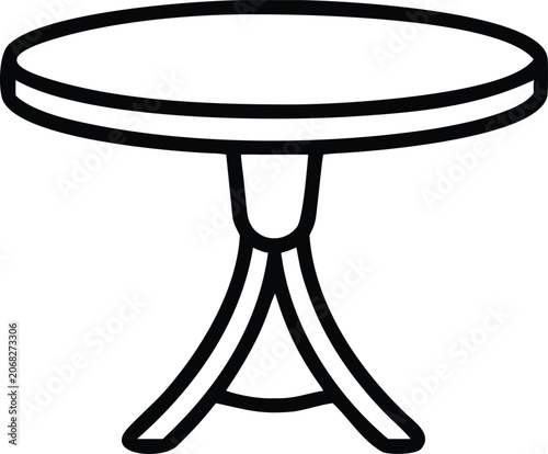 Round cafe table icon vector minimalist line art