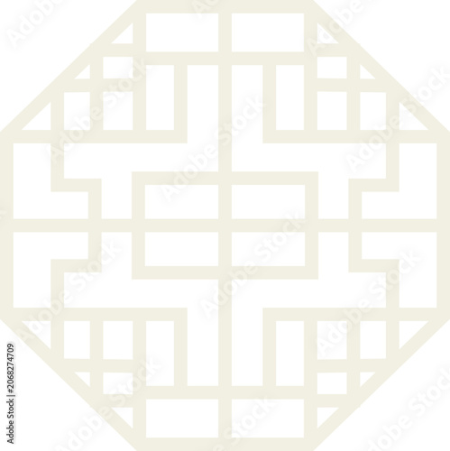 Korean traditional geometric flower ornament and seamless repeatable pattern set 5