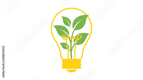 Fototapeta Lightbulb with Plant Inside