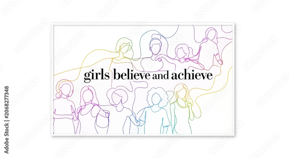 Fototapeta premium Girls Believe and Achieve: Diverse Women Empowerment and Success