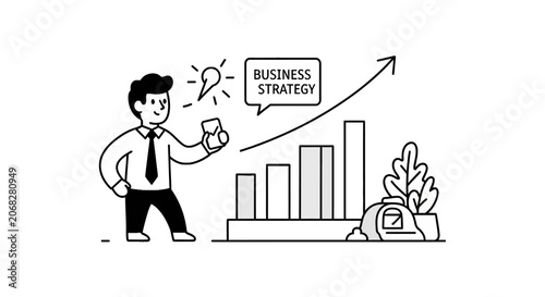 Bild auf Leinwand Businessman developing business strategy with new idea