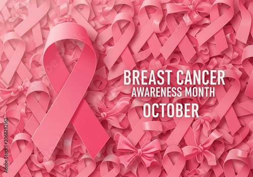 Hope in Bloom: A Sea of Pink Ribbons for Breast Cancer Awareness.