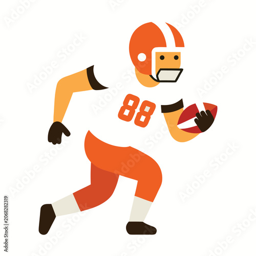 American football player vector flat sports character